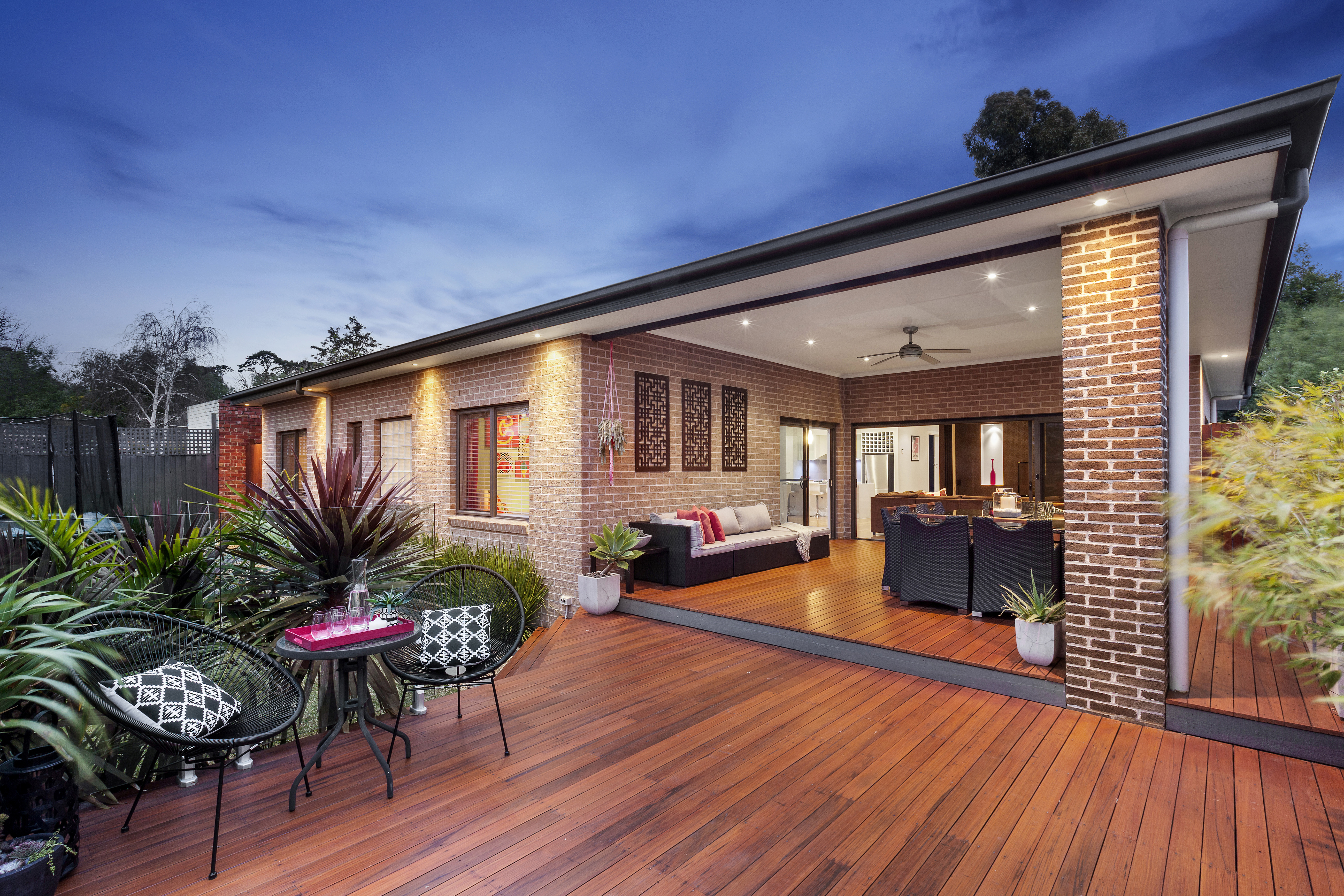 Nunawading outdoor deck and living